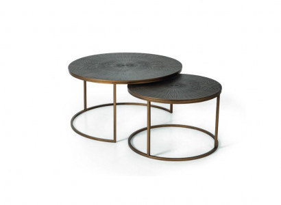Coffee table 2x round stainless steel side table designer furniture in living room